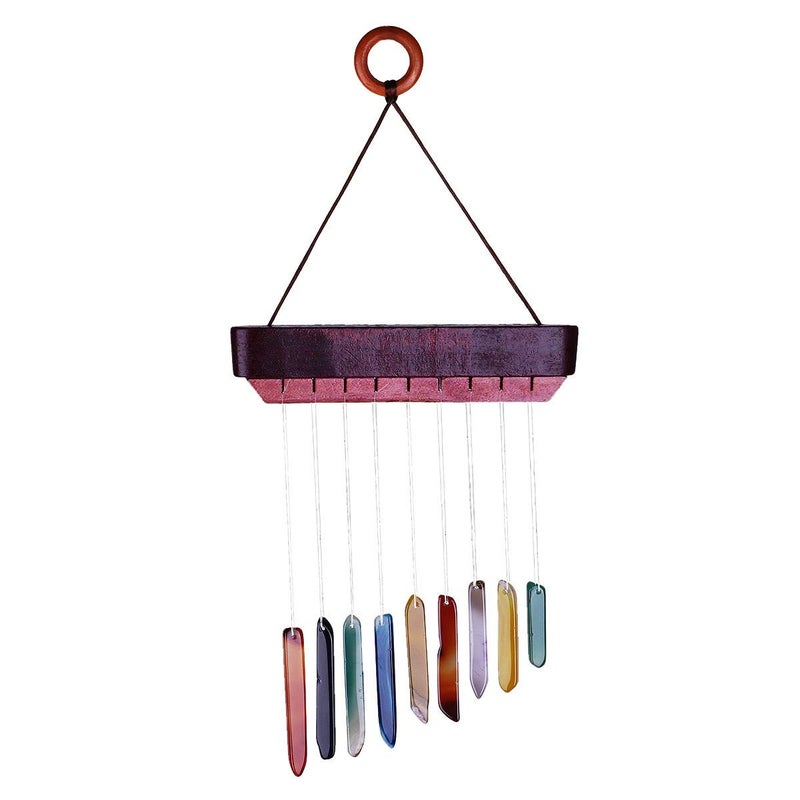 Rockcloud Agate Slices Geode Wind Chime Home Garden Decoration Figurine - Image 1